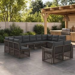 Ensemble de canap&eacute; de 12 pcs Gris et Gris fonc&eacute;