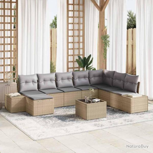 Ensemble de canap� de 8 pcs Beige et gris clair