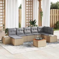 Ensemble de canap&eacute; de 8 pcs beige et gris clair