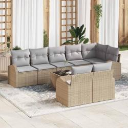 Ensemble de canap&eacute; de 9 pcs Beige et gris clair