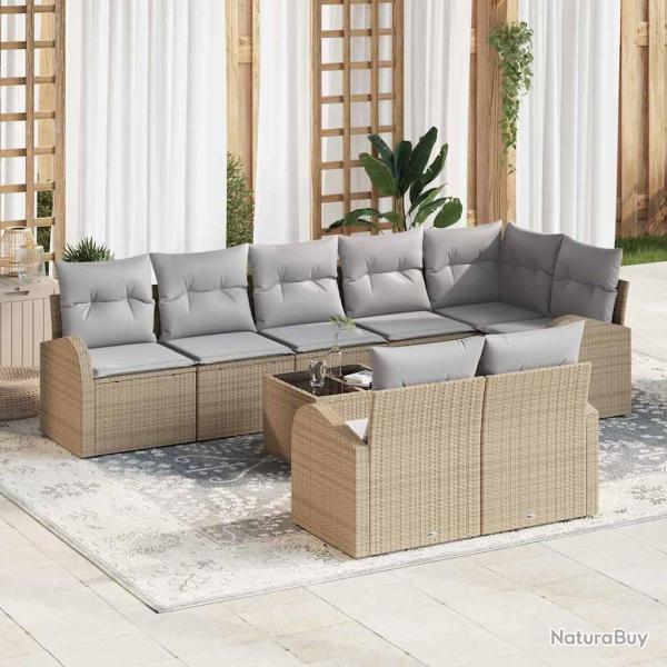 Ensemble de canap� de 9 pcs Beige et gris clair