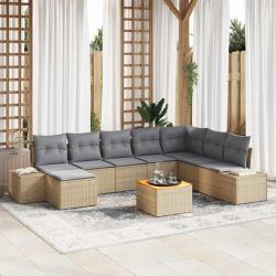 Ensemble de canap&eacute;, 9 pi&egrave;ces, beige et gris clair, pour le salon