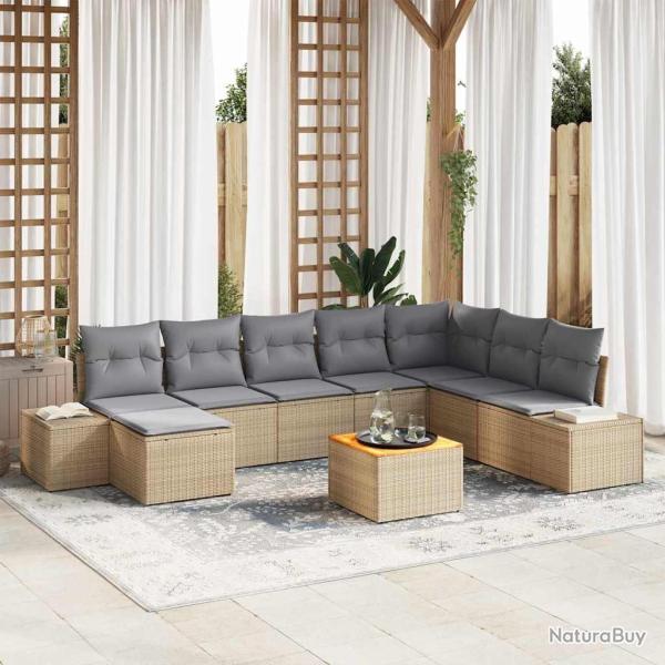Ensemble de canap�, 9 pi�ces, beige et gris clair, pour le salon