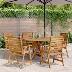 Ensemble &agrave; manger de 6 pcs Bois d'acacia solide