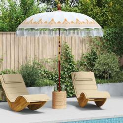 Parasol balinais Cr&egrave;me 215 x 215 x 260 cm