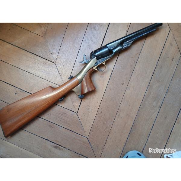 Revolver / carabine  (avec crosse)  army Uberti 1860  dat� 1974 cal 44
