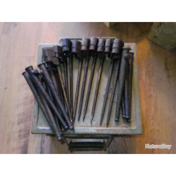 lot de 10 baionnettes type clou de lee enfield