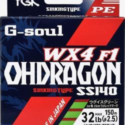 Tresse YGK G Soul Wx4 Ohdragon PE 1.2 18.5lb 150m