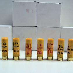 Lot de 6 boites de cartouches Mary Arm Spoting / Regia 28 BJ Plomb n&deg;7.5 - Cal 20