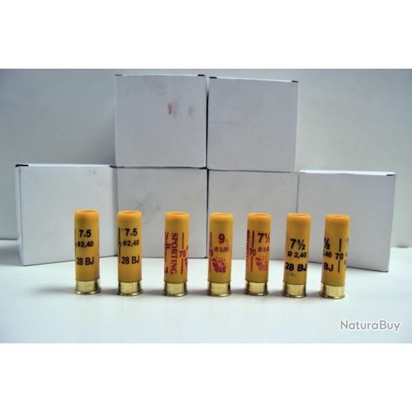 Lot de 6 boites de cartouches Mary Arm Spoting / Regia 28 BJ Plomb n�7.5 - Cal 20