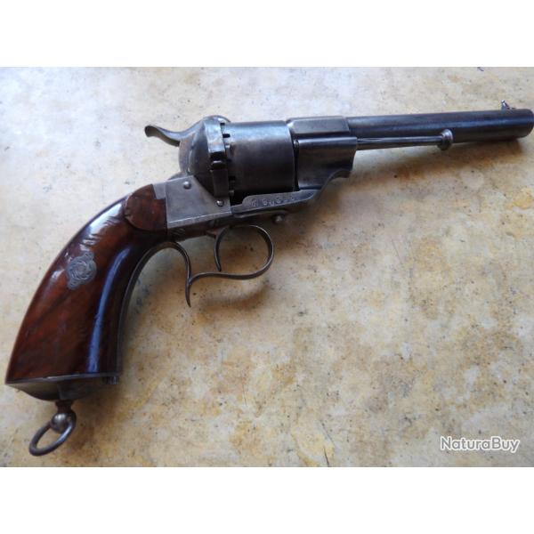 Revolver marquage Lefaucheux 1858 Marine contrat civil usage r�glementaire cal 12mm mont� arsenal DA