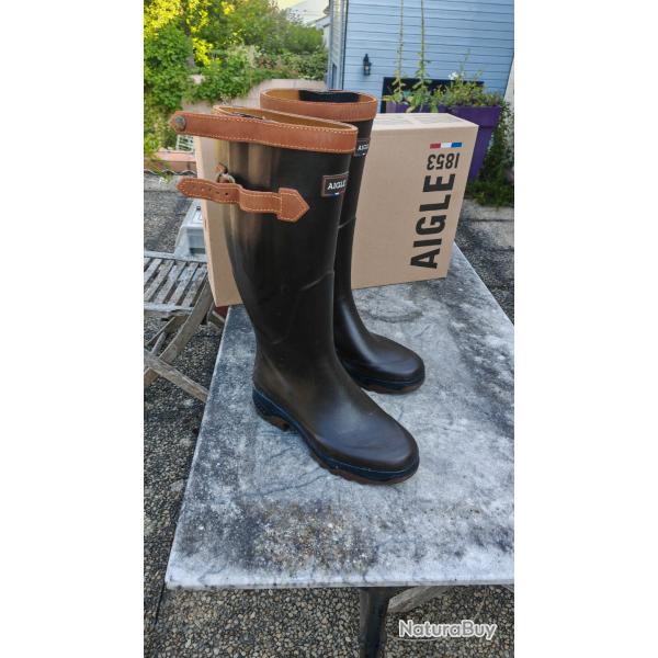 Bottes de chasse Aigle Parcours 2 interieur tout cuir