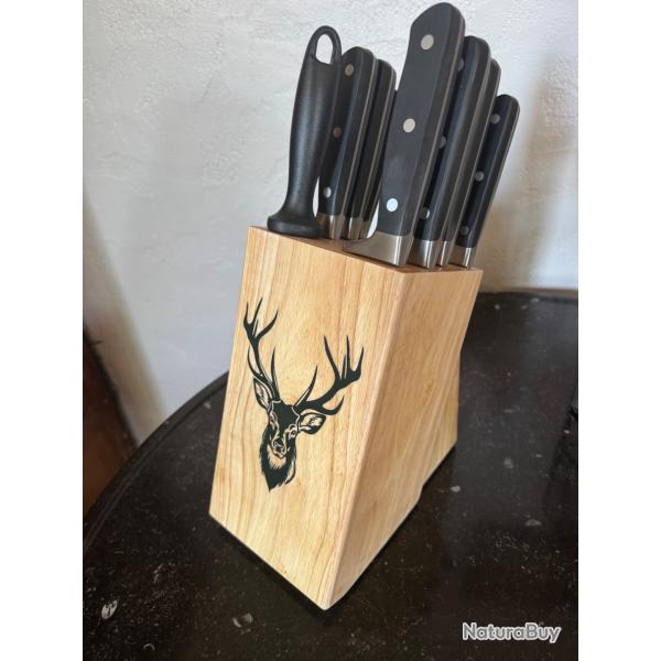Bloc 7 couteaux  cuisine professionnels neufs Cerf