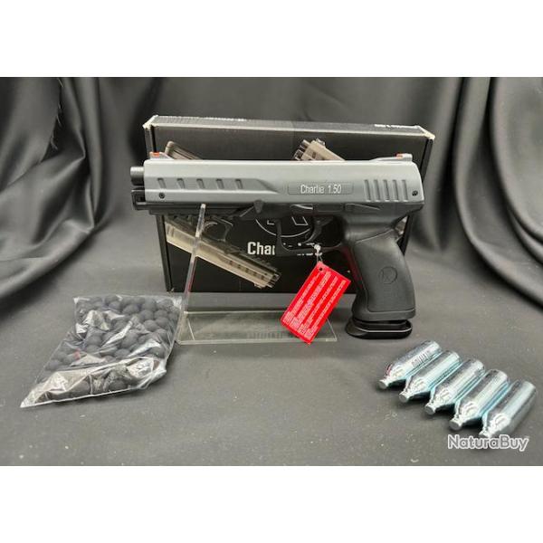 PACK LASER PR�T A TIRER PISTOLET CHARLIE 1.50 - CAL. 50 � BALLES CAOUTCHOUC