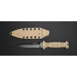 Dague SAS manche tactipren croyote lame noire - &eacute;tui kydex + coffret en bois