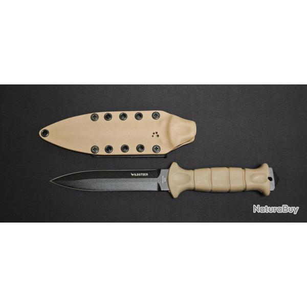 Dague SAS manche tactipren croyote lame noire - �tui kydex + coffret en bois