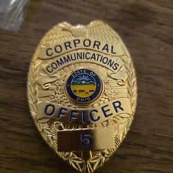 Insigne police am&eacute;ricaine Ohio officier num&eacute;ro 5
