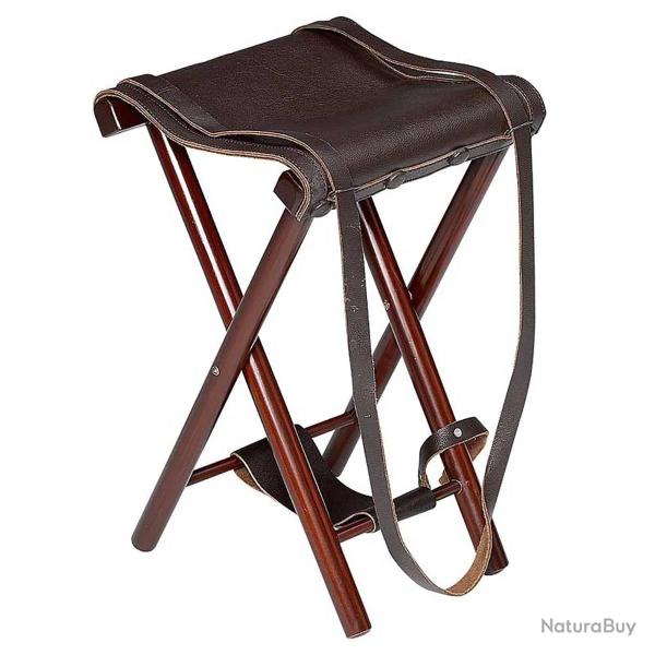 Si�ge de battue 4 pieds en bois et cuir - Hauteur 65 cm