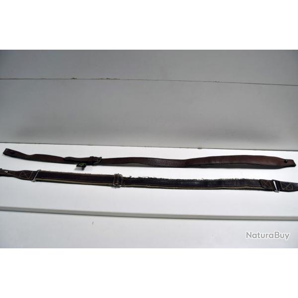 Lot de 2 bretelles en cuir pour carabine