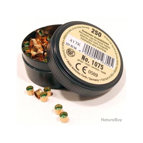 Amorces RWS Poudre noire 1075 - Boite de 250 unit�s