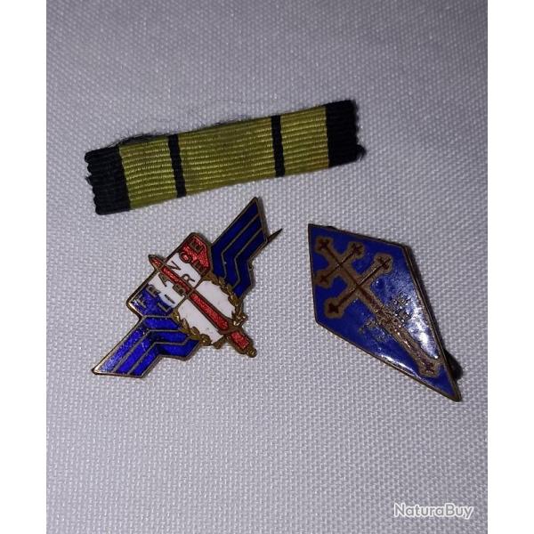 Insigne troupes de la FRANCE Libre moustique perchoir Le Caire 43/45 WW2 *