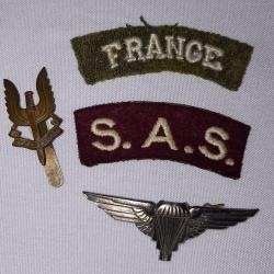 Insignes SAS parachutiste France Libre SOE 39/45 WW2 *