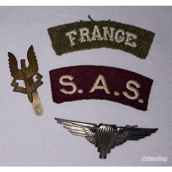Insignes SAS parachutiste France Libre SOE 39/45 WW2 *