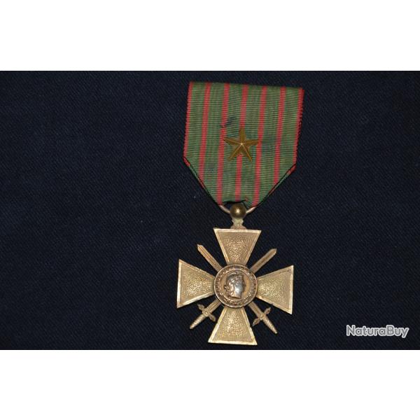CROIX DE GUERRE 1914-1917-UNE CITATION (ETOILE DOREE) - FRENCH WAR CROSS 1�WW-GUERRE 1914/1918