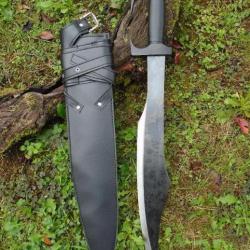 Sabre Ep&eacute;e De L&eacute;onidas de Sparte Thermopyles Spartan Les 300 Lame Acier Carbone Affut&eacute;e Etui