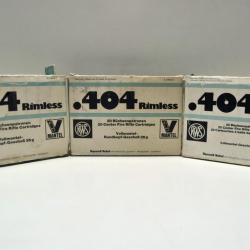 Lot de 3 boites de munitions RWS V-Mantel - Cal. 404 Rimless