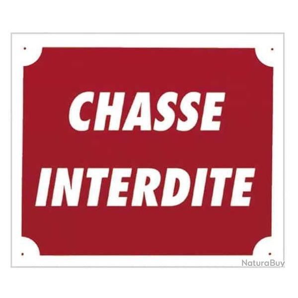 PANNEAU ''CHASSE INTERDITE'' 30 X 25 CM ALU