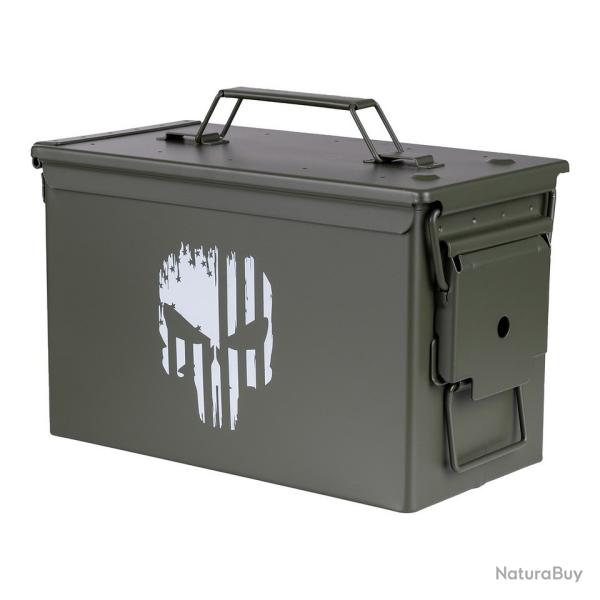 Bo�te � munitions Cal. 50mm - Punisher Skull Olive
