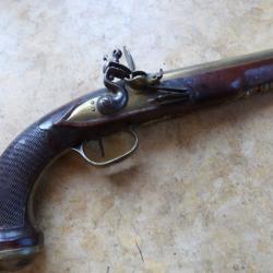 pistolet bronze d'abordage marine R&eacute;volutionnaire 1&deg; Empire corsaire pirate poign&eacute;e officier