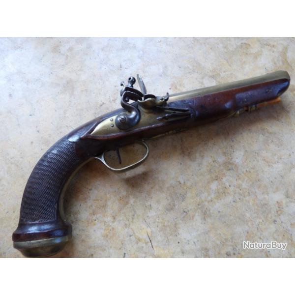 pistolet bronze d'abordage marine R�volutionnaire 1� Empire corsaire pirate poign�e officier
