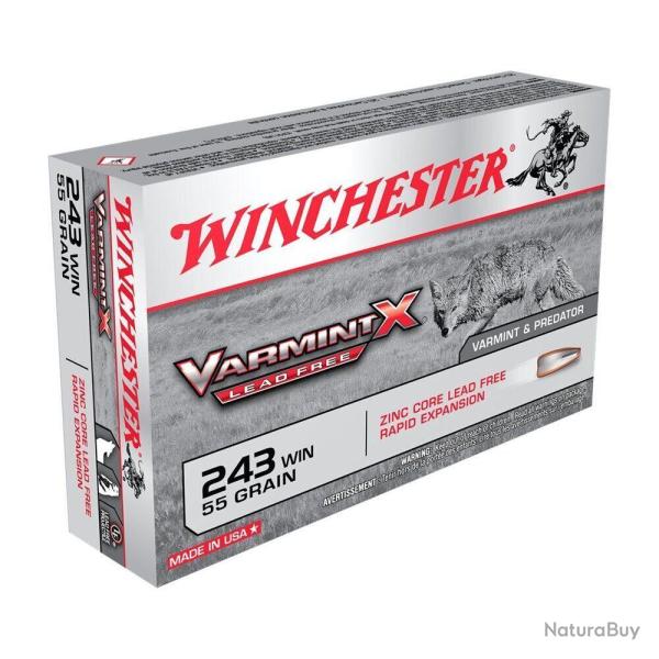 Balles 243WIN Varmint Lead Free X 55 gr X20