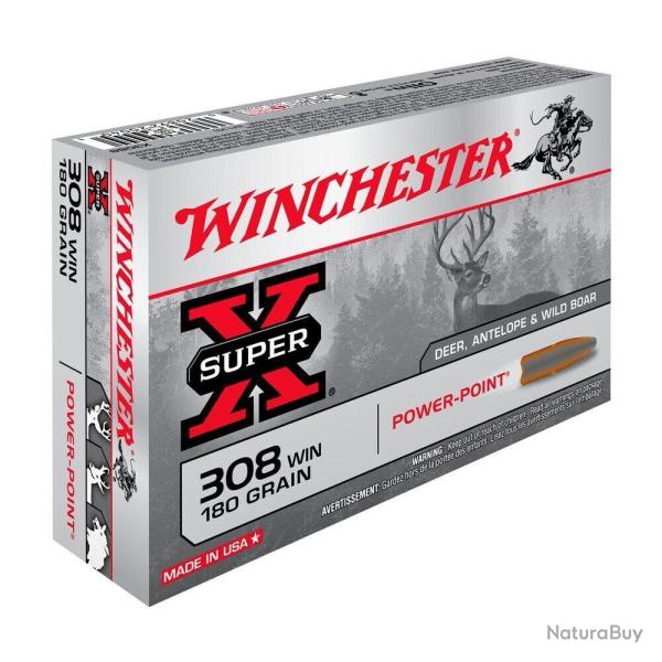 Balles 308WIN Super X Power Point 180 gr X20