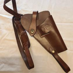 Haulster d'&eacute;paule en cuir marron US WW2