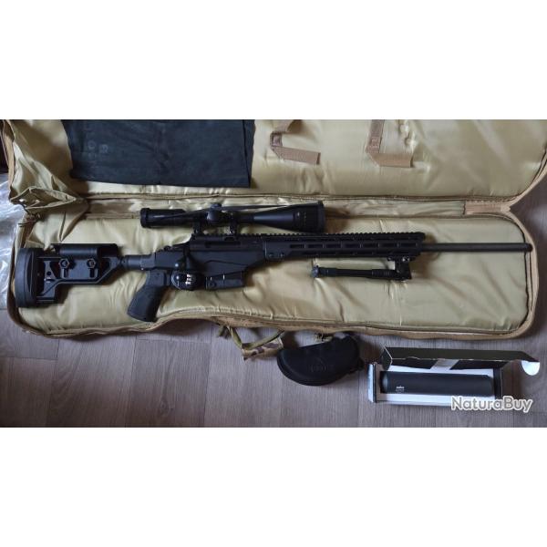 Carabine Tikka T3X TAC A1 calibre 308win + lunette Hawke 6-24x50 + silencieux Sako