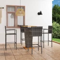 Ensemble de bar de jardin 5 pcs Gris