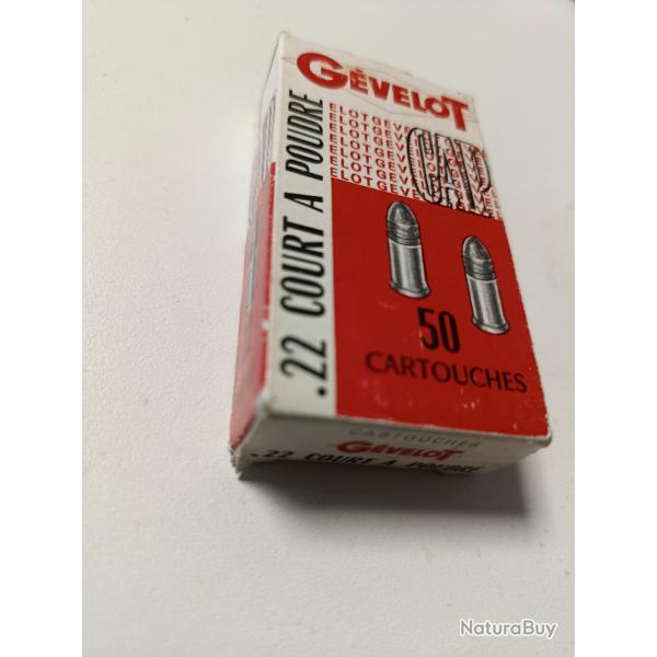 1 boite Munitions de collection 50 cartouches GEVELOT 22 courtes 22 short