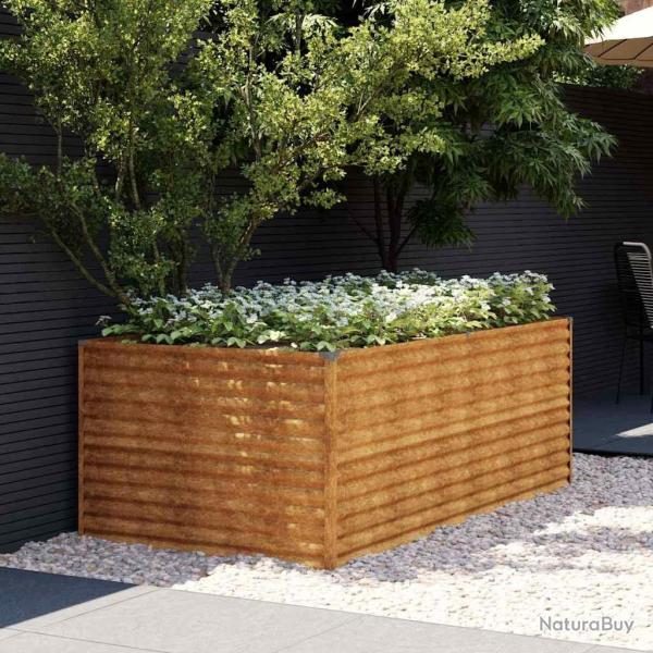 Lit sur�lev� de jardin 196x100x69 cm acier corten
