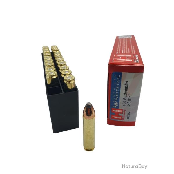 DESTO AMMO - BOITE DE 20 CARTOUCHES HORNADY 450 BUSHMASTER 245Gr AMERICAN WHITETAIL SP