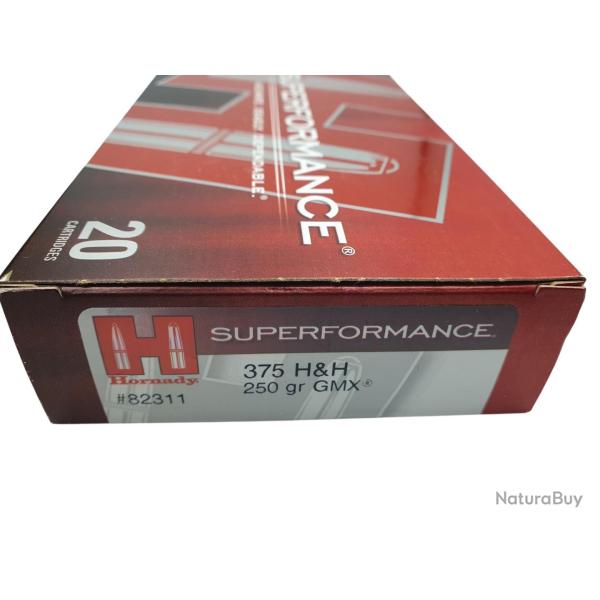 DESTO AMMO - BOITE DE 20 CARTOUCHES HORNADY CAL.375HHM SUPERFORMANCE 250Gr OGIVE GMX
