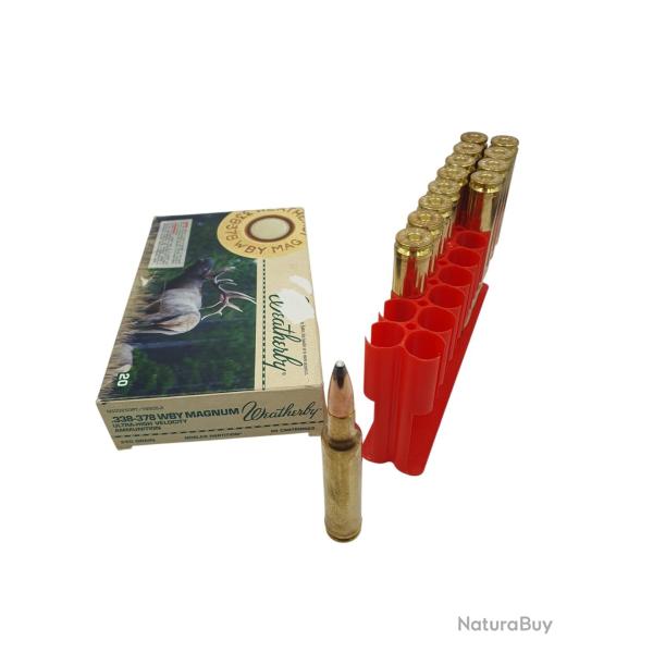DESTO AMMO - BOITE DE 13 MUNITIONS WEATHERBY 338 - 378 WBY MAGNUM NOSLER PARTITION 50GRS