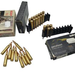 DESTO AMMO - LOT DE 28 CARTOUCHES SAKO.NORMA CAL.222REM