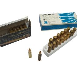 DESTO AMMO - LOT DE 26 CARTOUCHES LAPUA - SELLIER CAL.222REM