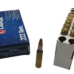 DESTO AMMO - BOITE DE 11 MUNITIONS LAPUA CAL.222REM SOFT POINT 55GR