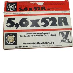 DESTO AMMO - BOITE DE 19 MUNITIONS RWS CAL.5.6x52R FMJ 71Gr V - MANTEL
