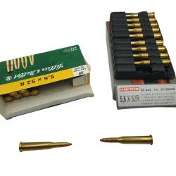 DESTO AMMO - LOT DE 17 CARTOUCHES NORMA-SELLIER BELLOT 5.6x52R OGIVE SP