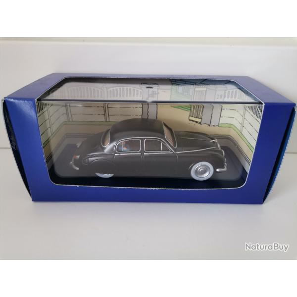 La Jaguar Mark I de Coke en Stock Tintin Moulinsart 1/43 neuve